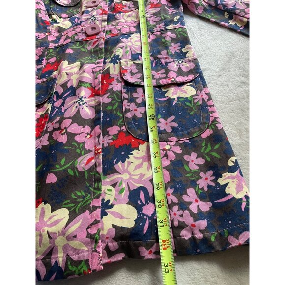 New W/Tags Tara Jarmon For Target Womens Medium Trench Coat Jacket Floral - Picture 9 of 13